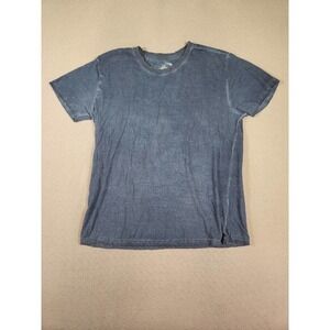 Fission Shirt Mens Large L Blue Stretch‎ Cotton Blend Pullover Crew Neck